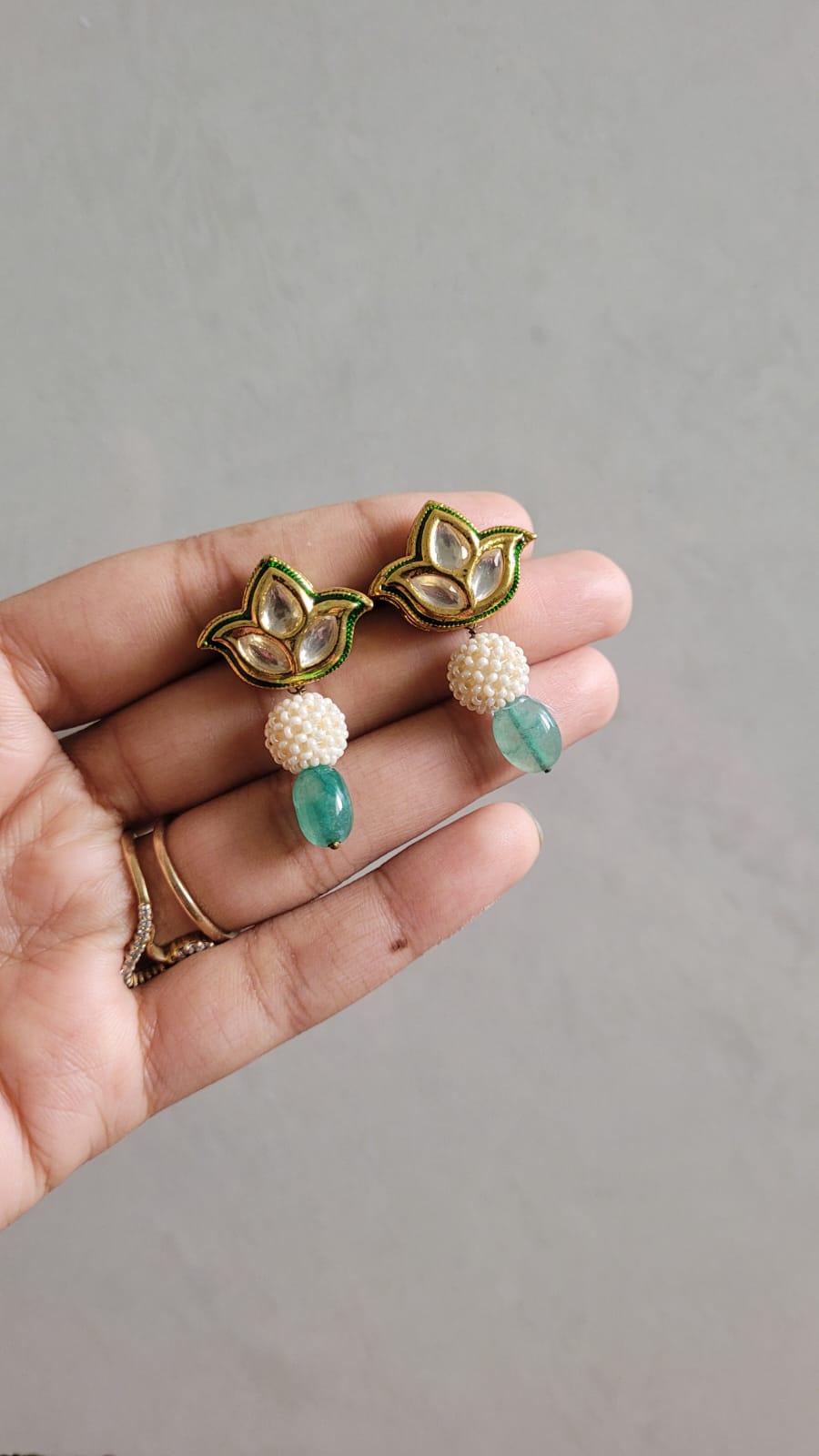 Kundan Leaf Earrings